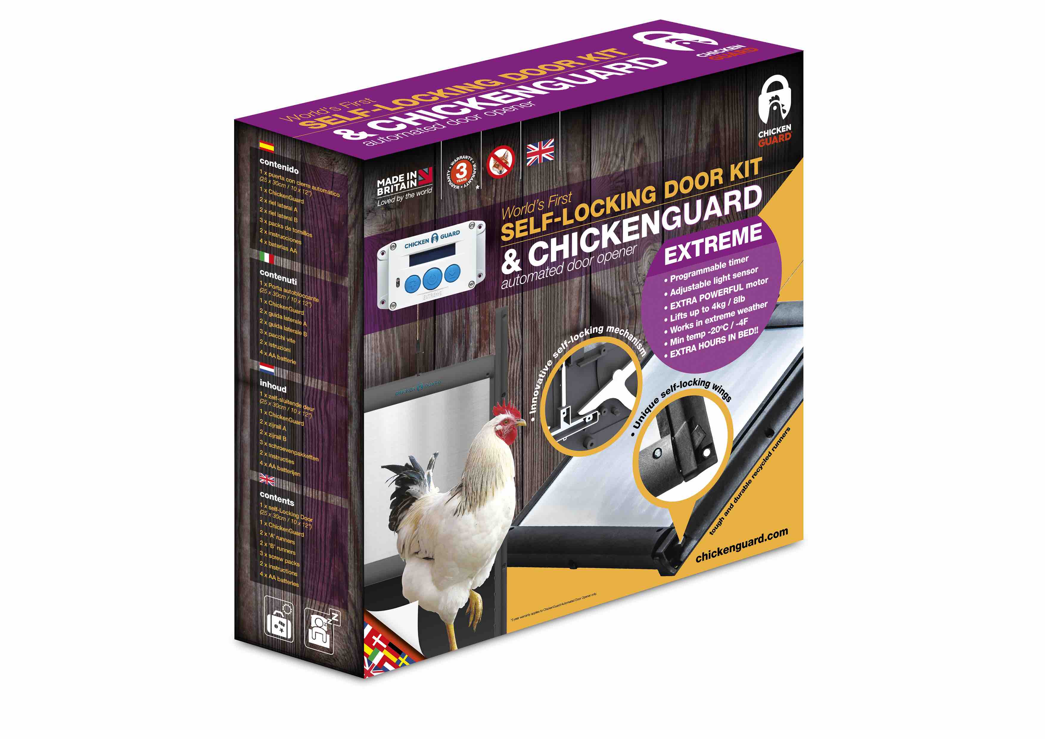 Chickenguard Self Locking Door Kit Automated Chicken Coop Door